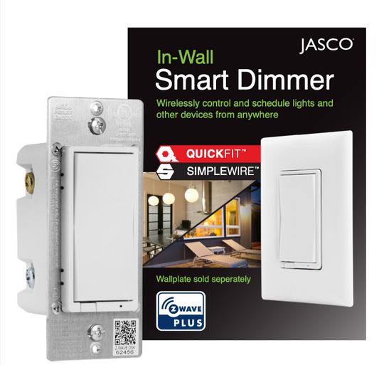 Jasco Jasco Z-Wave In-Wall Smart Switch with QuickFit™ & SimpleWire™ – White/Almond - (46562)